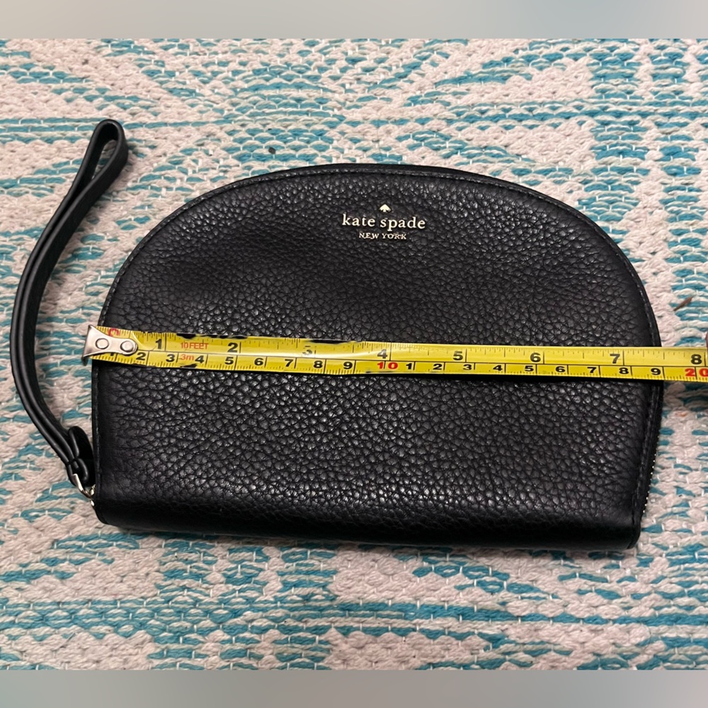Kate Spade Black Half Moon Leather Wristlet - Picture 7 of 9